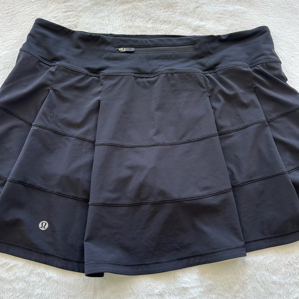 Lululemon Pace Rival Mid-Rise Black Athletic Skirt (Long)